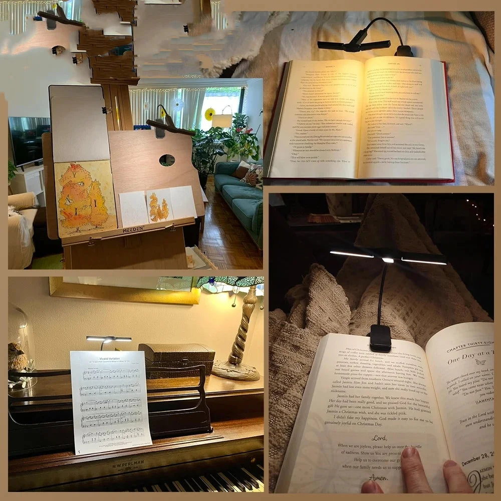 USB Rechargeable LED Clip Book Light