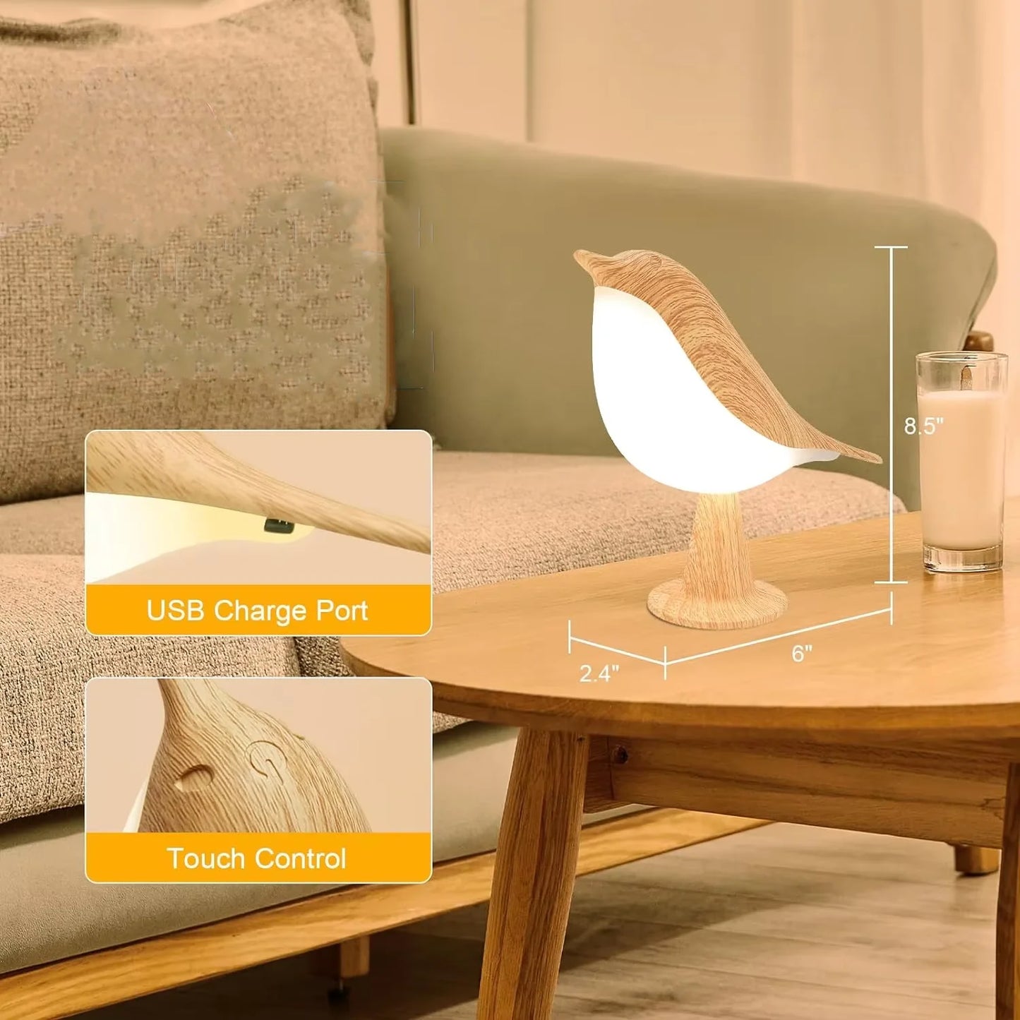 Rechargeable LED Bird Lamp