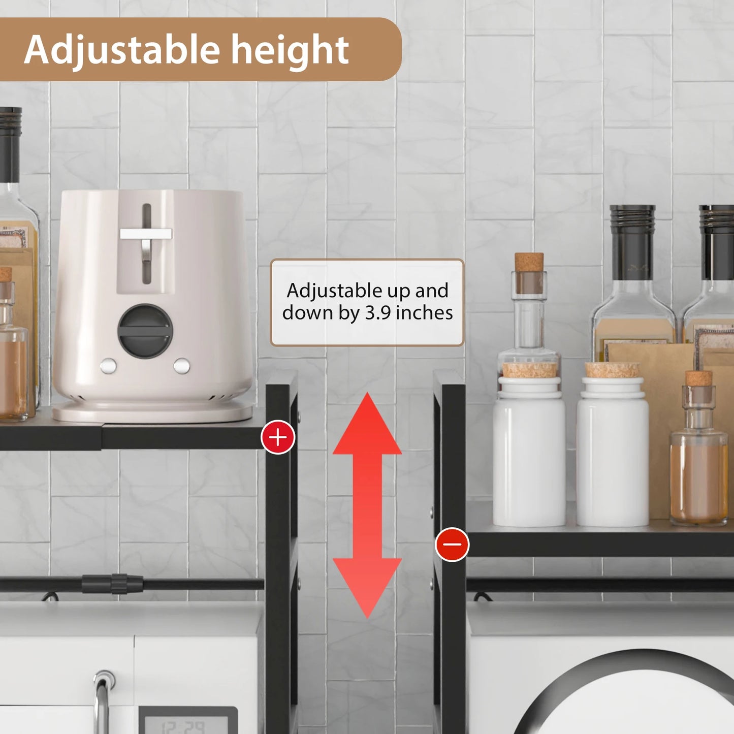 Adjustable 2/3-Tier Kitchen Storage Rack