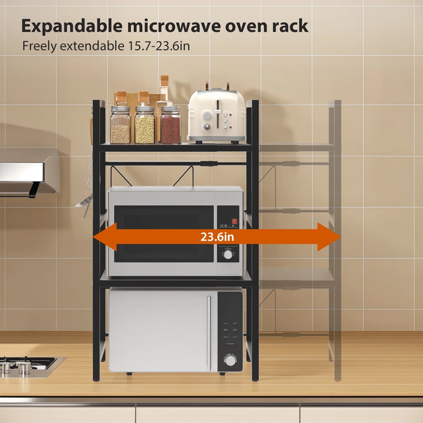 Adjustable 2/3-Tier Kitchen Storage Rack