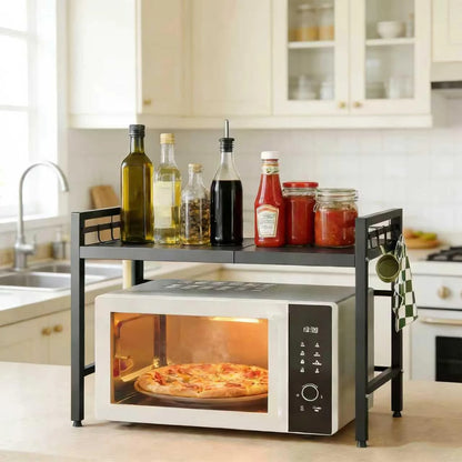 Adjustable Microwave Oven Storage Rack