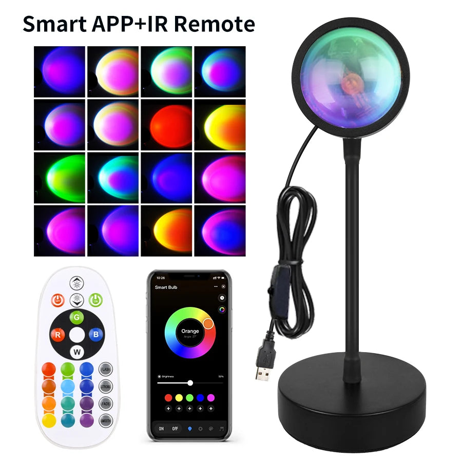 Smart Sunset Lamp Tuya LED Night Ligh USB RGB