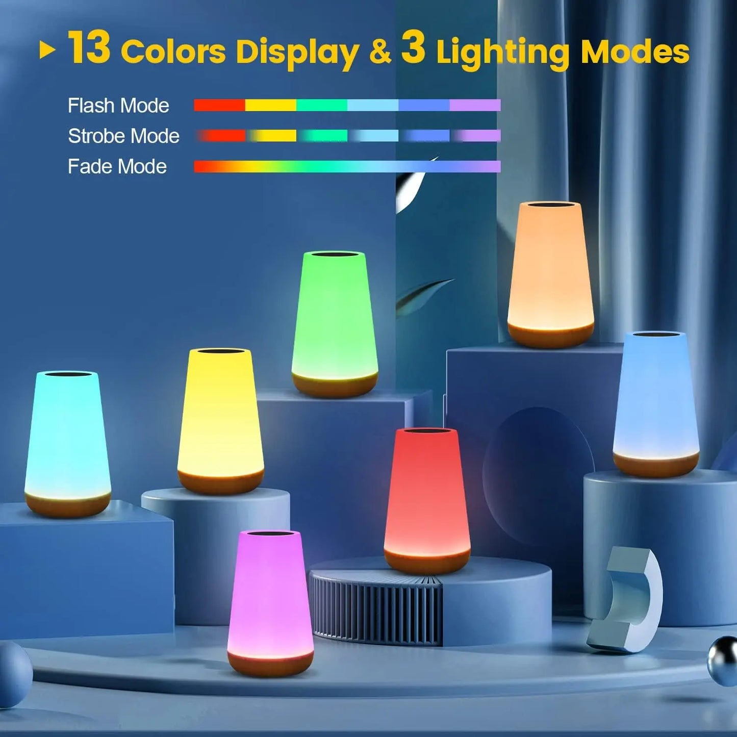 13-Color RGB Rechargeable Night Lamp