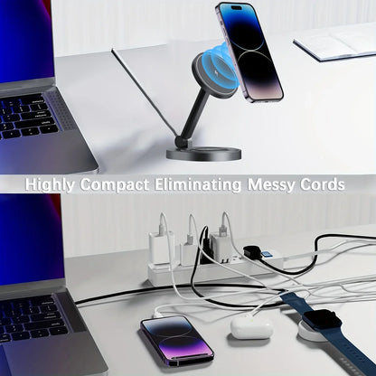 2-in-1 Magnetic Wireless Charging Stand for iPhone,