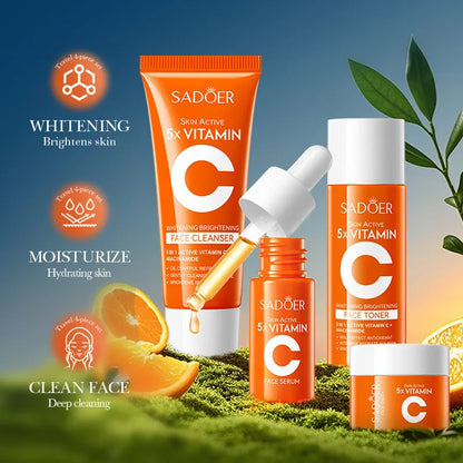 SADOER Vitamin C 5-Piece Skincare Set