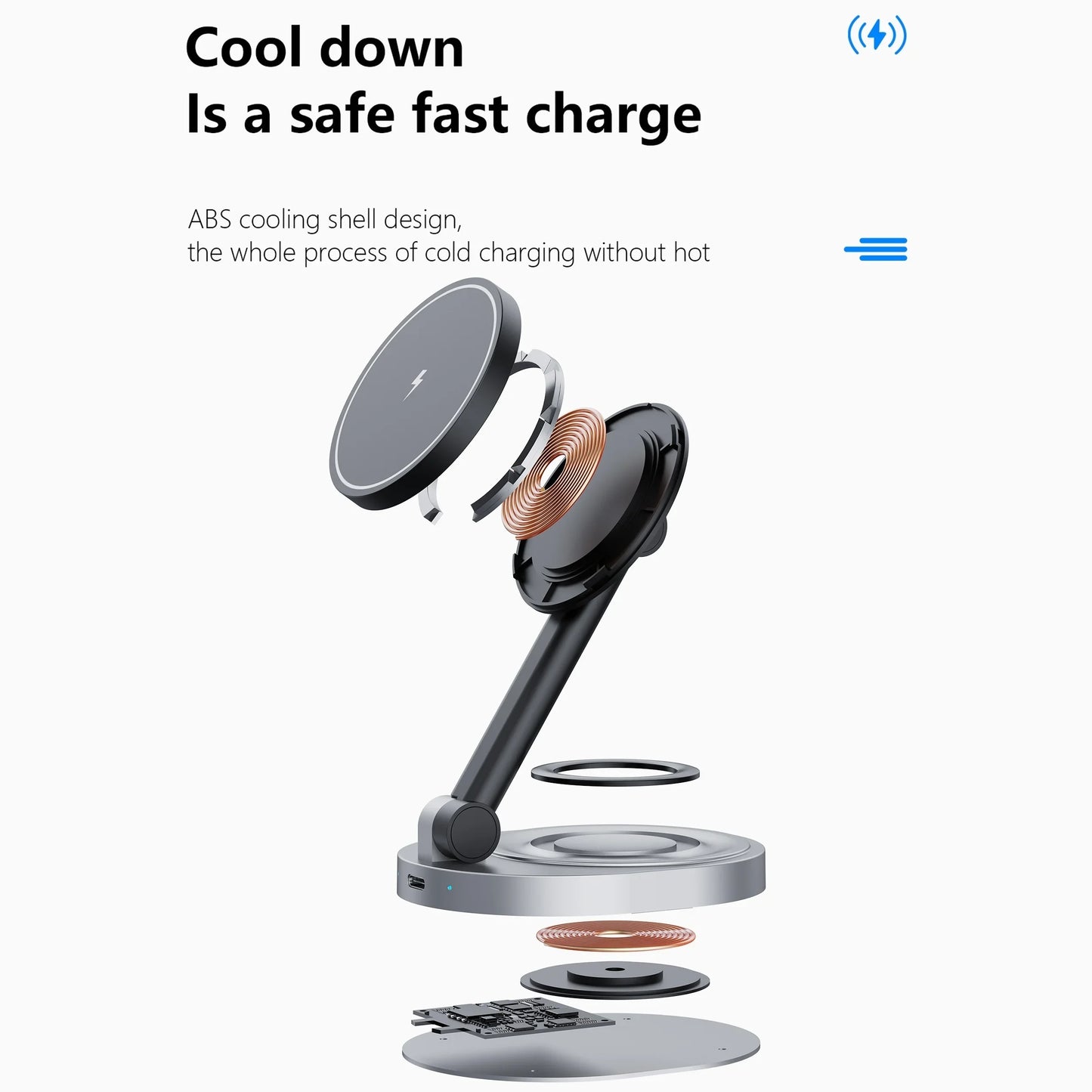 2-in-1 Magnetic Wireless Charging Stand for iPhone,