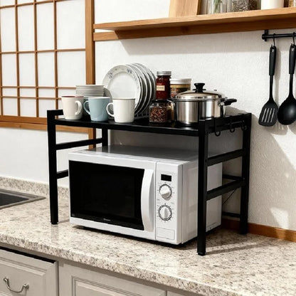 Adjustable Microwave Oven Storage Rack