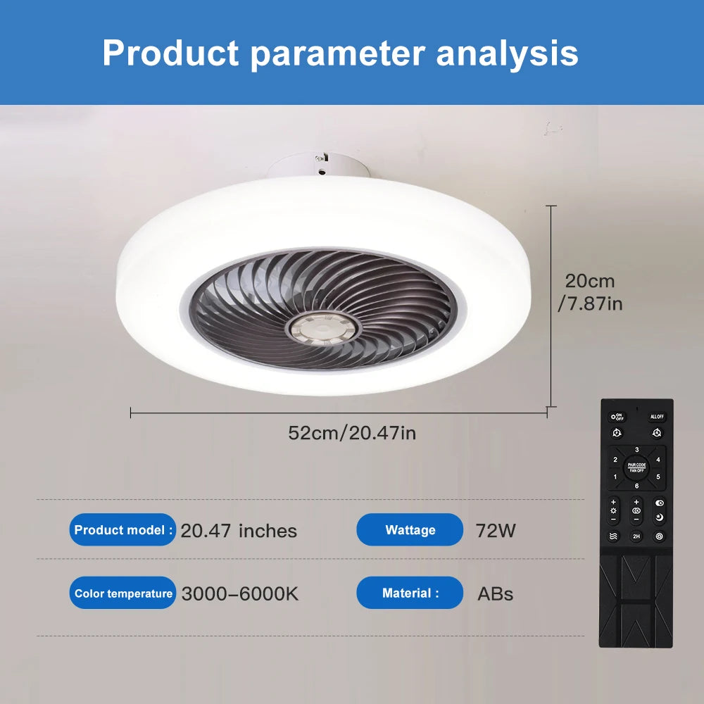 Smart 52cm Ceiling Fan with Light