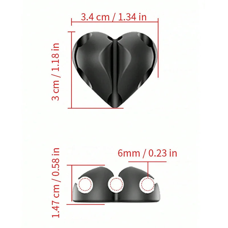 2PCS Heart-Shaped Cable Organizers
