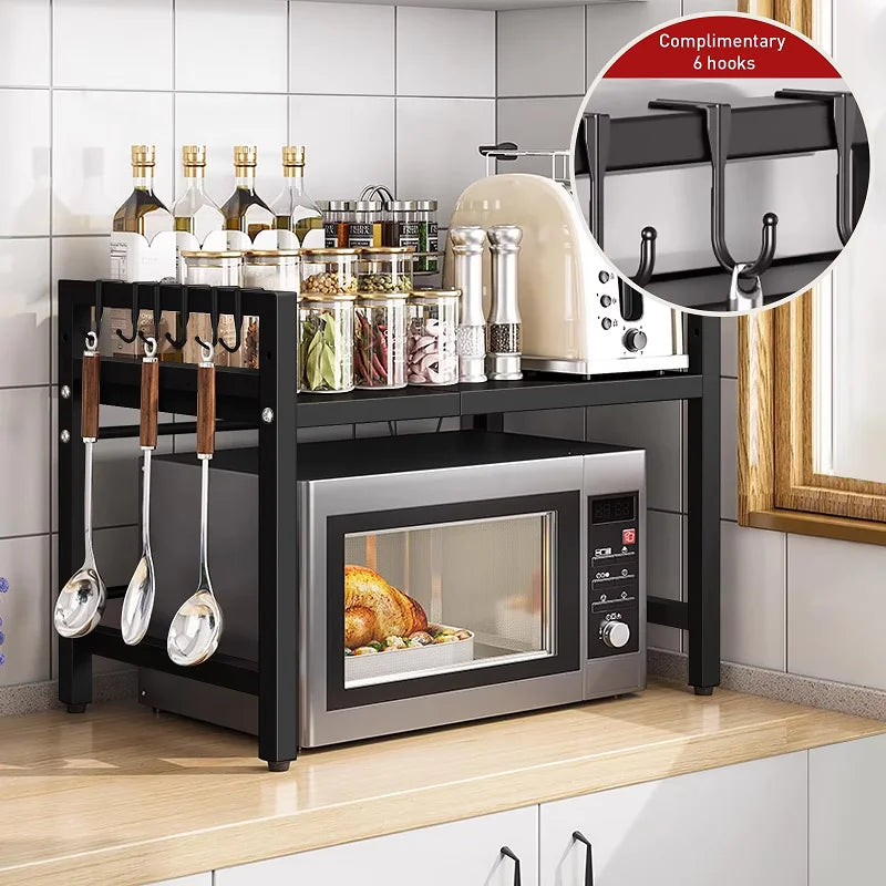Adjustable Microwave Oven Storage Rack