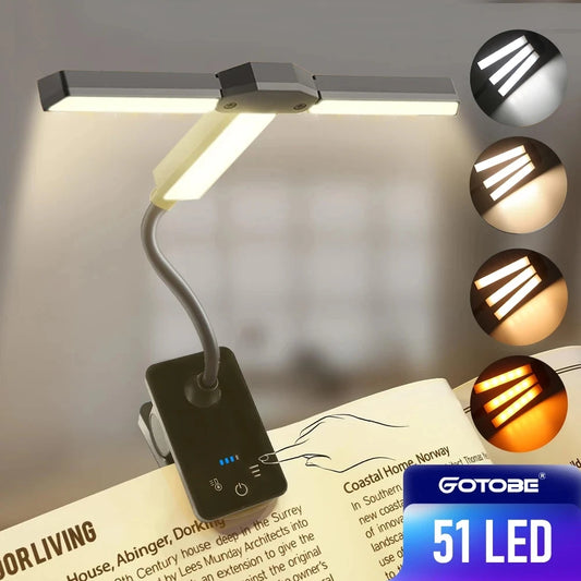 USB Rechargeable LED Clip Book Light