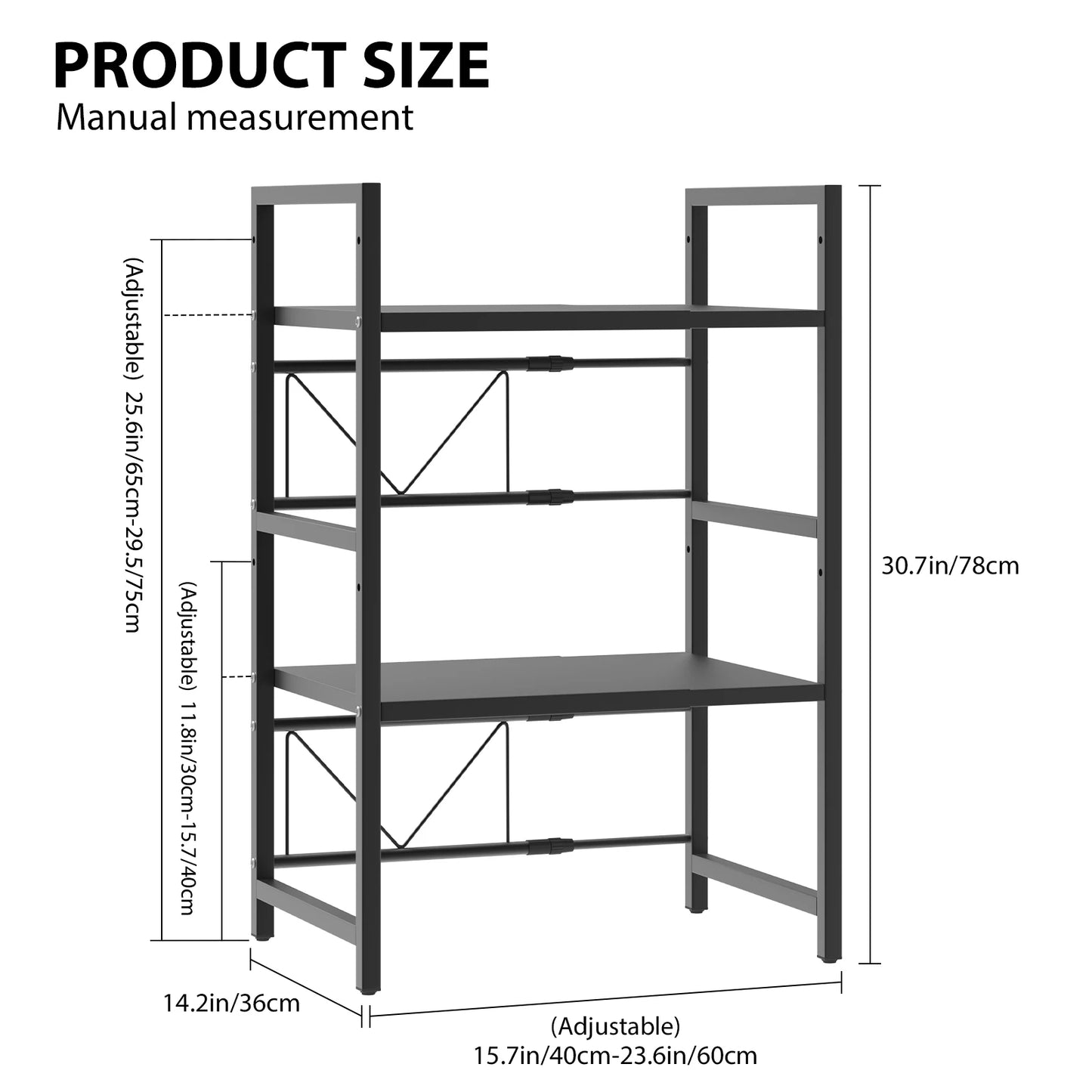Adjustable 2/3-Tier Kitchen Storage Rack