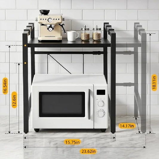 Adjustable Microwave Oven Storage Rack