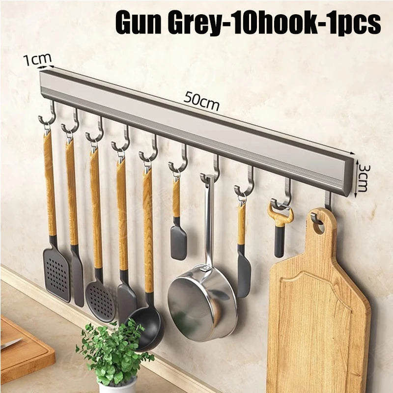 Aluminum Wall-Mounted Kitchen Rack