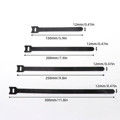Releasable Cable Ties Wire Organizer Black