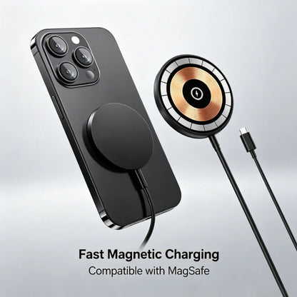 Magnetic Wireless Fast Charger with Type-C Cable