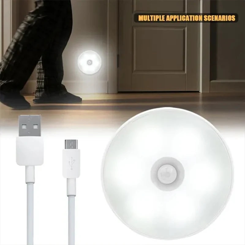 Motion Sensor LED Night Light USB Rechargeable Night Lamp