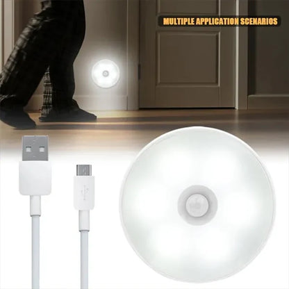 Motion Sensor LED Night Light USB Rechargeable Night Lamp