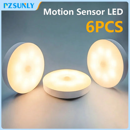 Motion Sensor LED Night Light USB Rechargeable Night Lamp