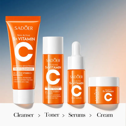 SADOER Vitamin C 5-Piece Skincare Set