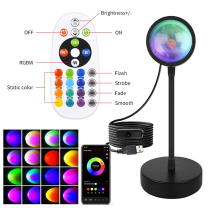 Smart Sunset Lamp Tuya LED Night Ligh USB RGB