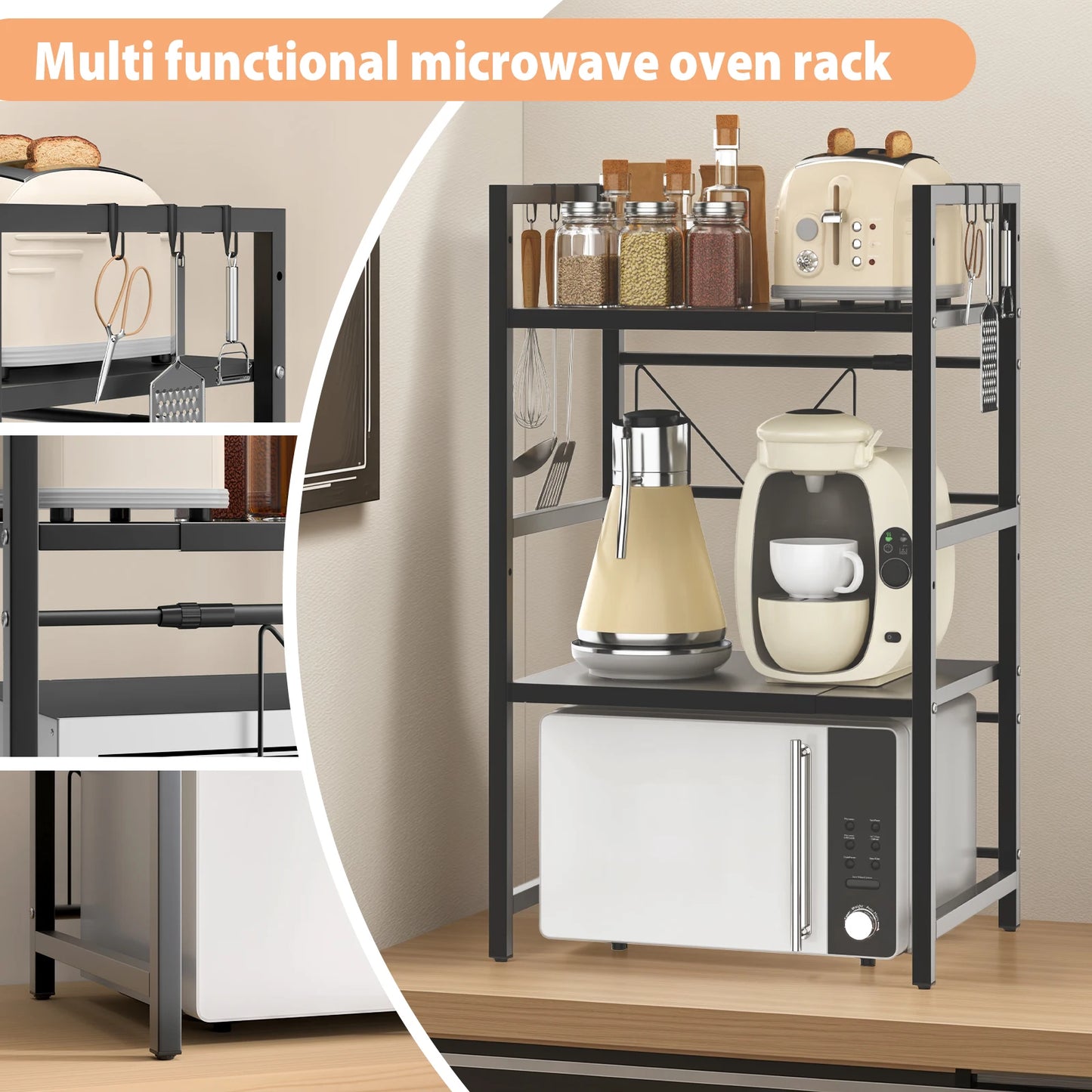 Adjustable 2/3-Tier Kitchen Storage Rack